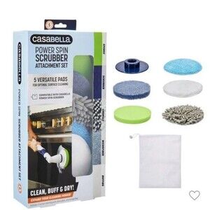 Casabella Power Spin Scrubber Attachment Set 5 Versatile Pads for Cleaning